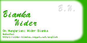 bianka wider business card